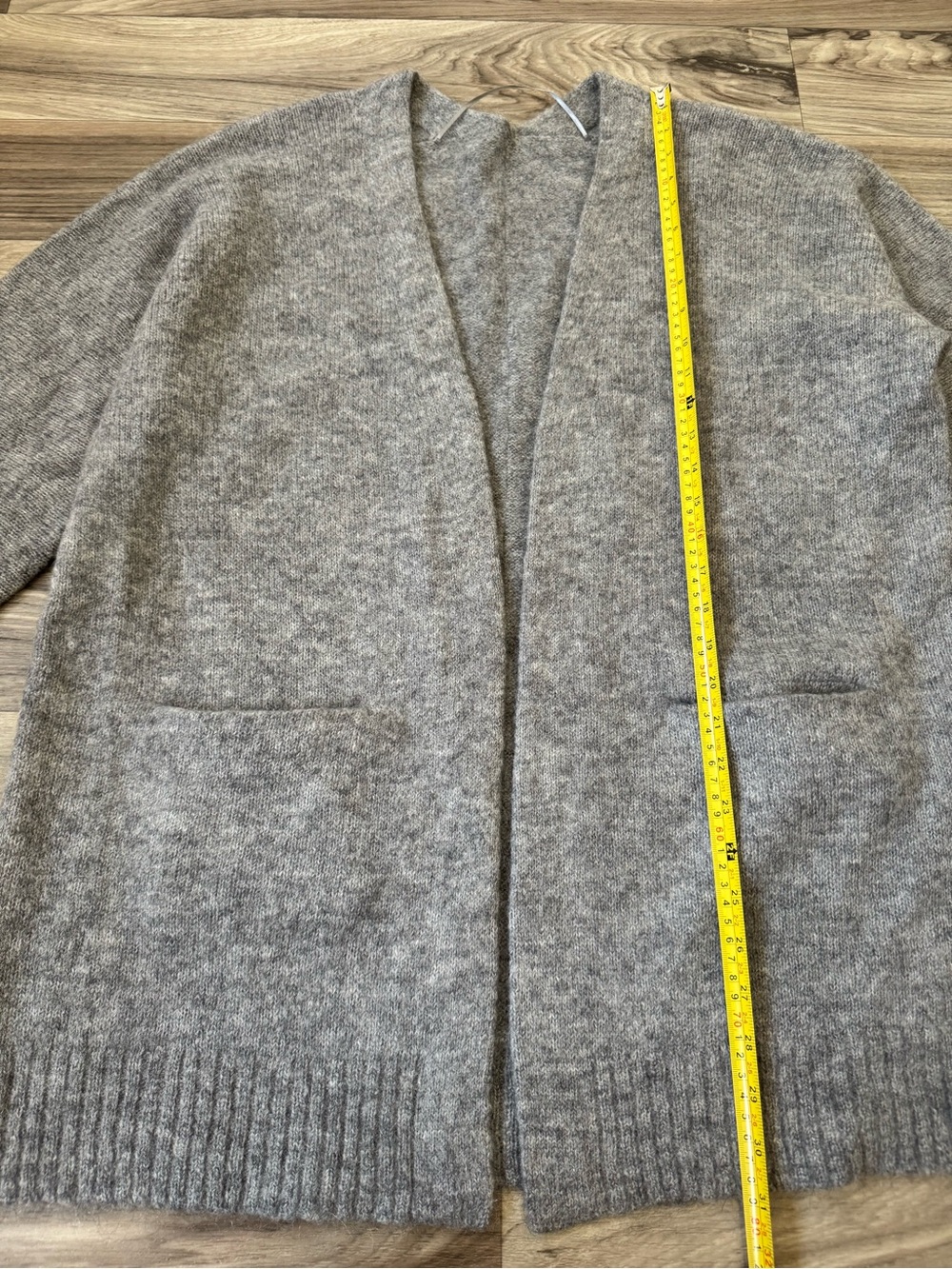 AllSaints Zoe Cardigan Relaxed Fit Wool Blend in Grey Marl Size Medium - Picture 8 of 11